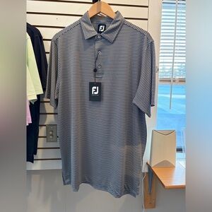 Footjoy Men's Blue Striped Polo Shirt